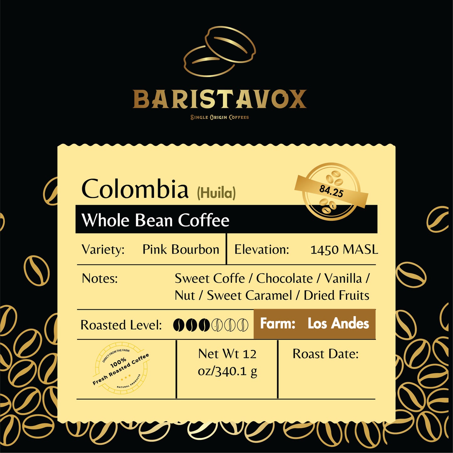 Los Andes farm Pink Bourbon coffee Front