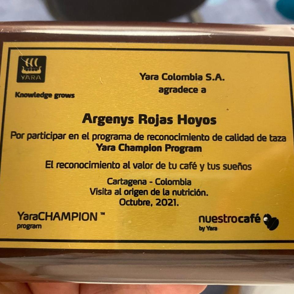 Los Andes farm Yara Prize Best Cup