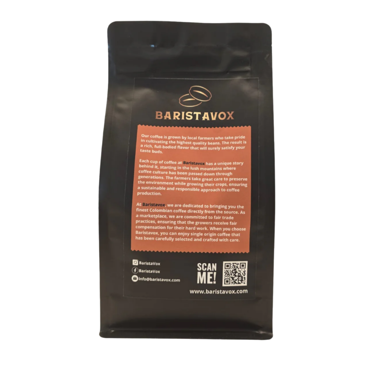 BaristaVox Specialty Coffee 16 oz / 456 gr - Colombia Single Origin - BaristaVox