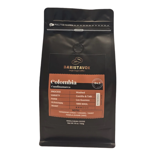 Colombia single origin coffee los guamos castillo and tabi blend
