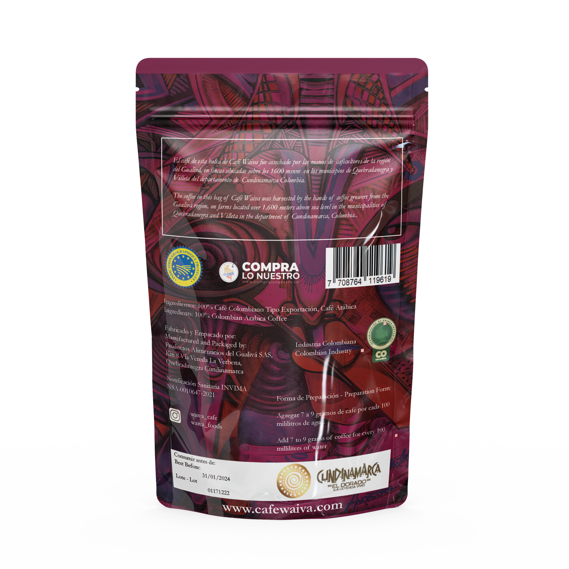 Waiva Colombia Bag single origin coffee 4